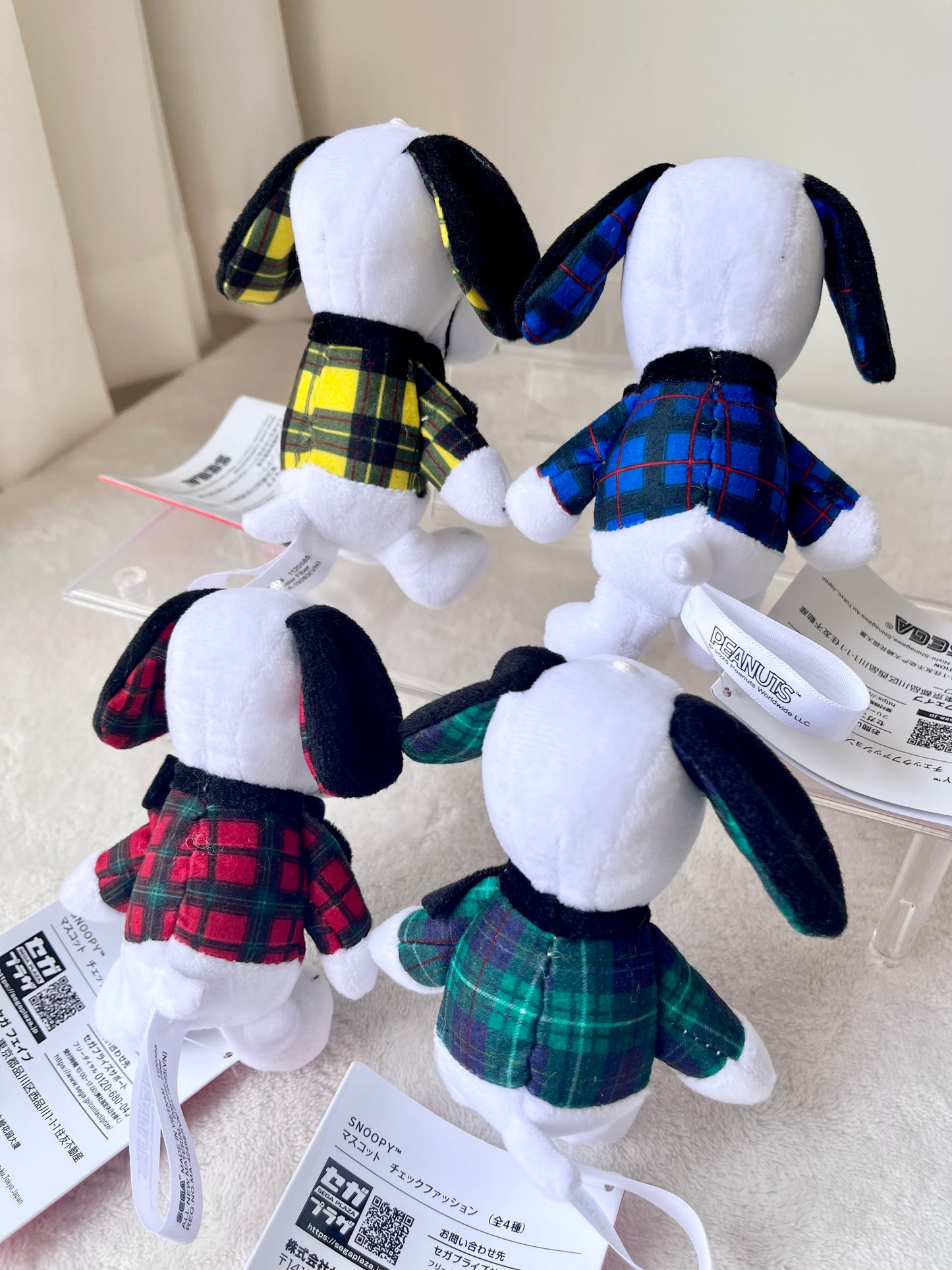 Snoopy Diseño Escocés Peluche Llavero