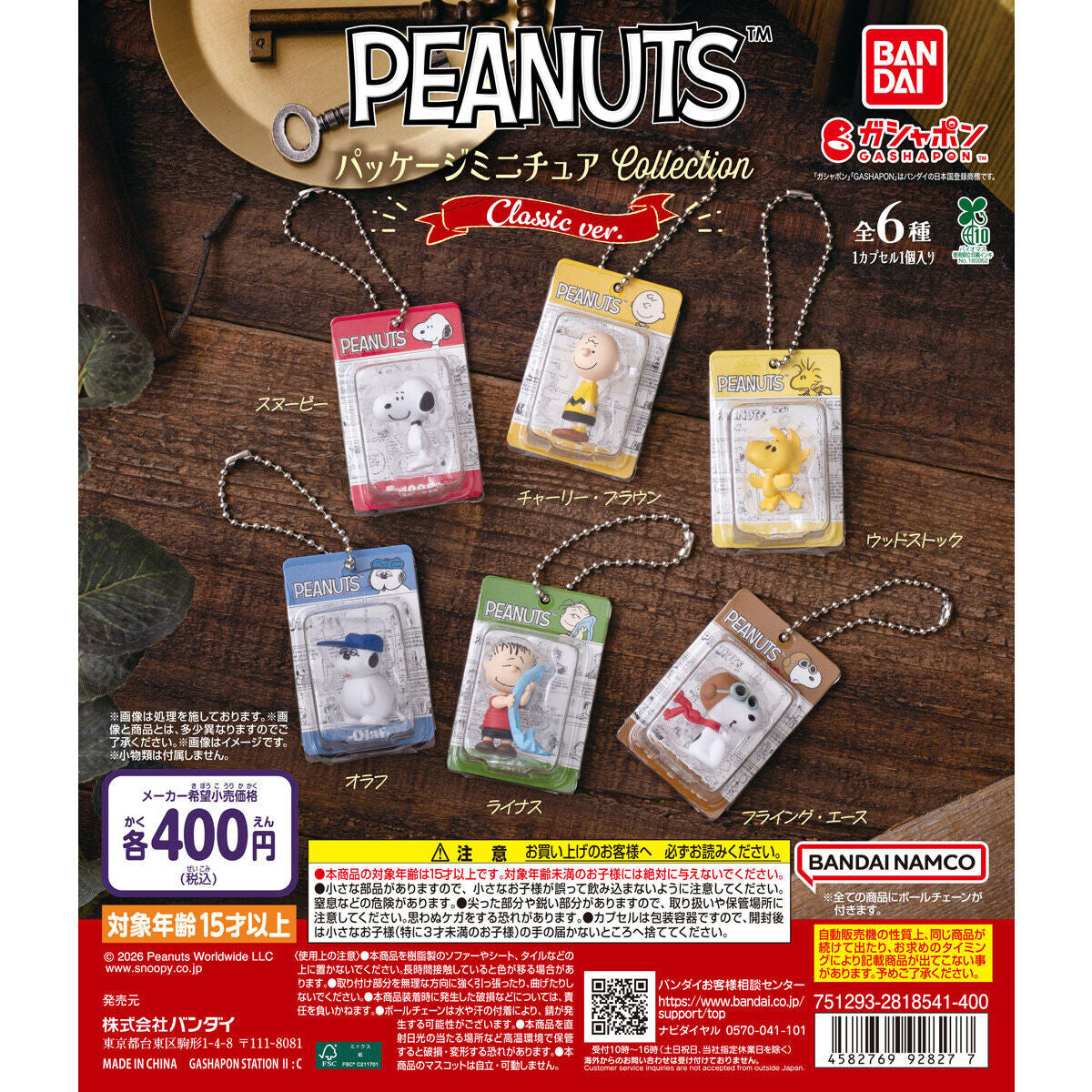 Snoopy Empaquetado Llavero Gashapon | Packaging Charm Collection