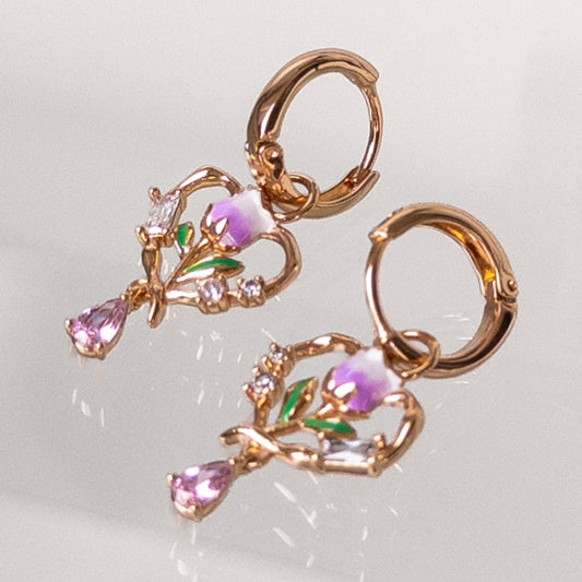 Argollas Tulipán Lila | Joyería Premium