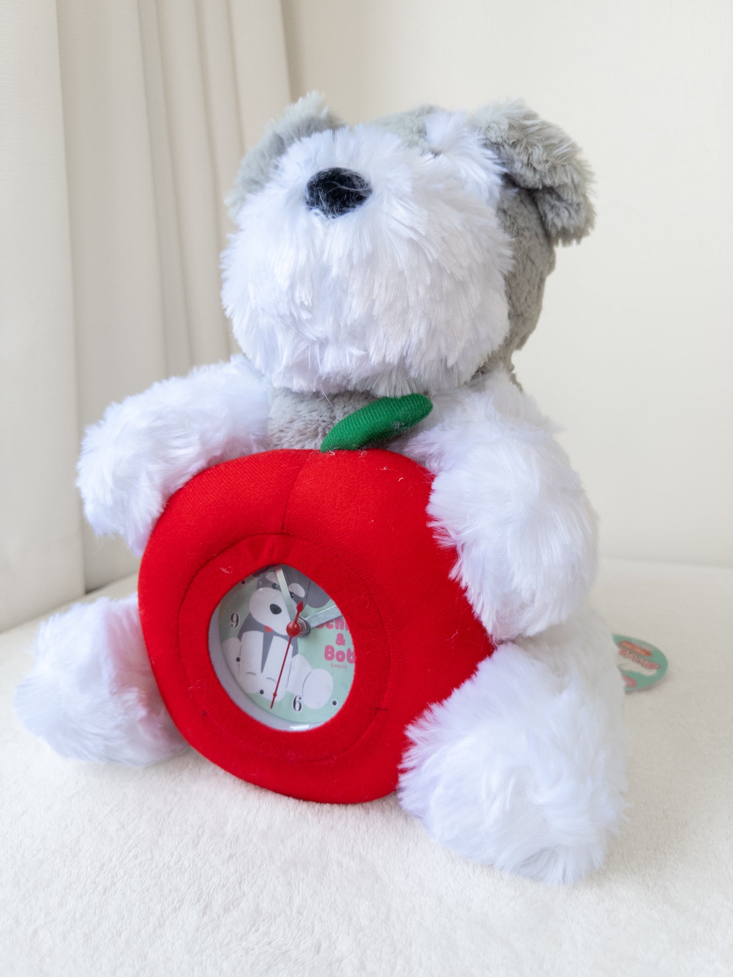 Schnauzer Peluche Reloj Grande