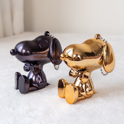 Snoopy Llavero Efecto Metálico Dorado