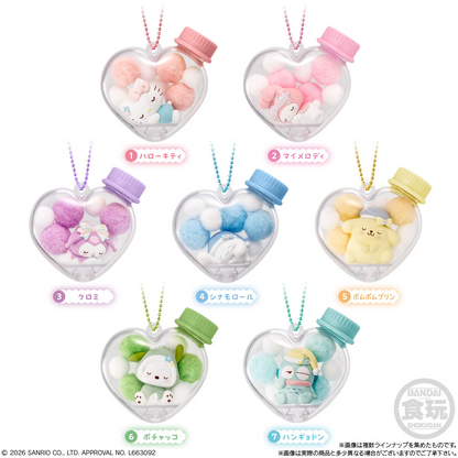 Sanrio Botellita Corazón Llavero | Character Mofu Case Mascot