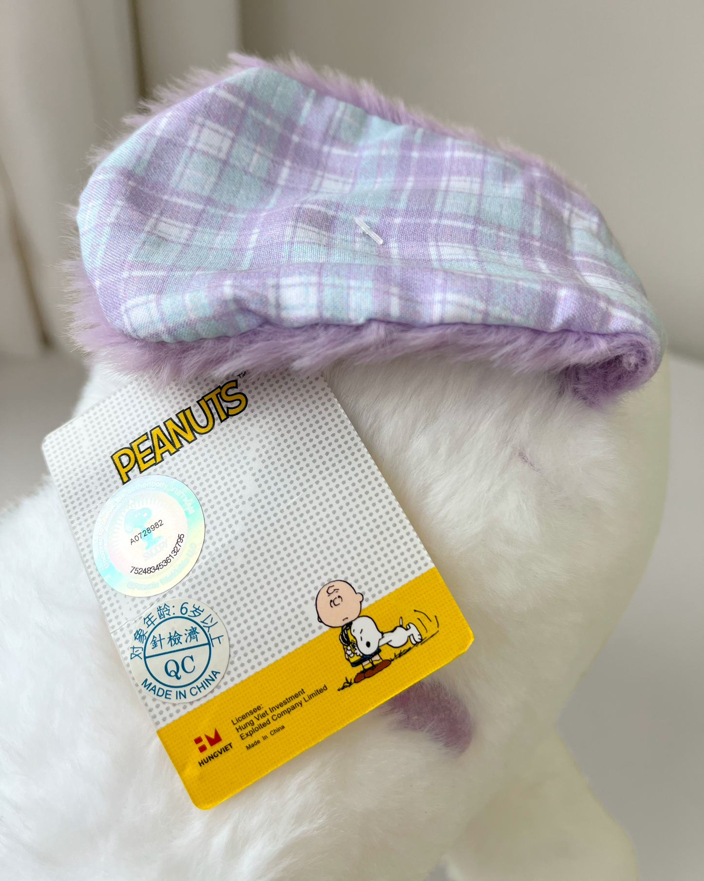 Snoopy Lila Peluche 🐾 © Peanuts