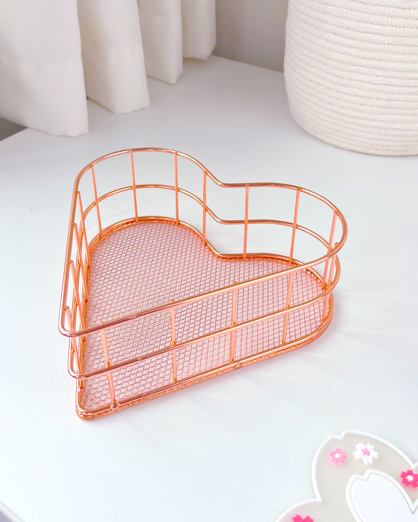 Cesta Corazón Rose Gold