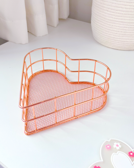 Cesta Corazón Rose Gold